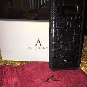 Affluent Samsung S8 Black Crocodile Leather Case
